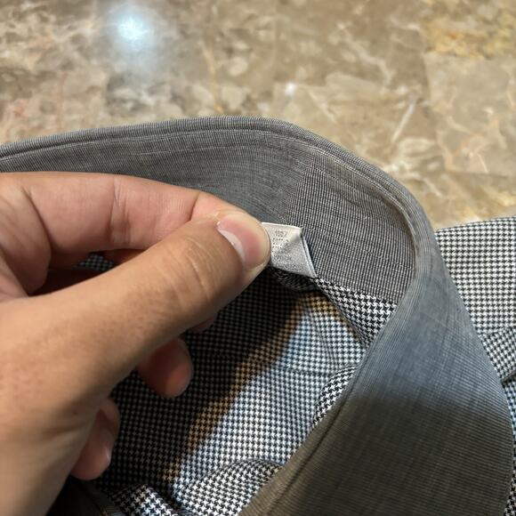 Napoleon By Stefano Ricci Shirt Mens 48 19.5 Houndstooth French Cuff Long Sleeve - Picture 4 of 14